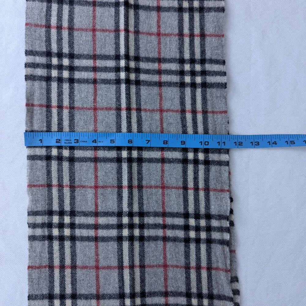 Burberry Lambswool Scarf Gray Unisex | Iconic Check Design | Ready to Ship - Picture 7 of 7